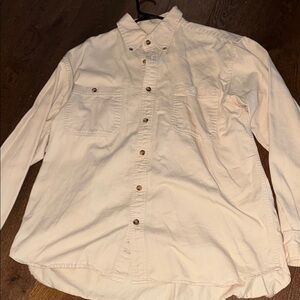 Men's Casual Cream Button-Down Shirt